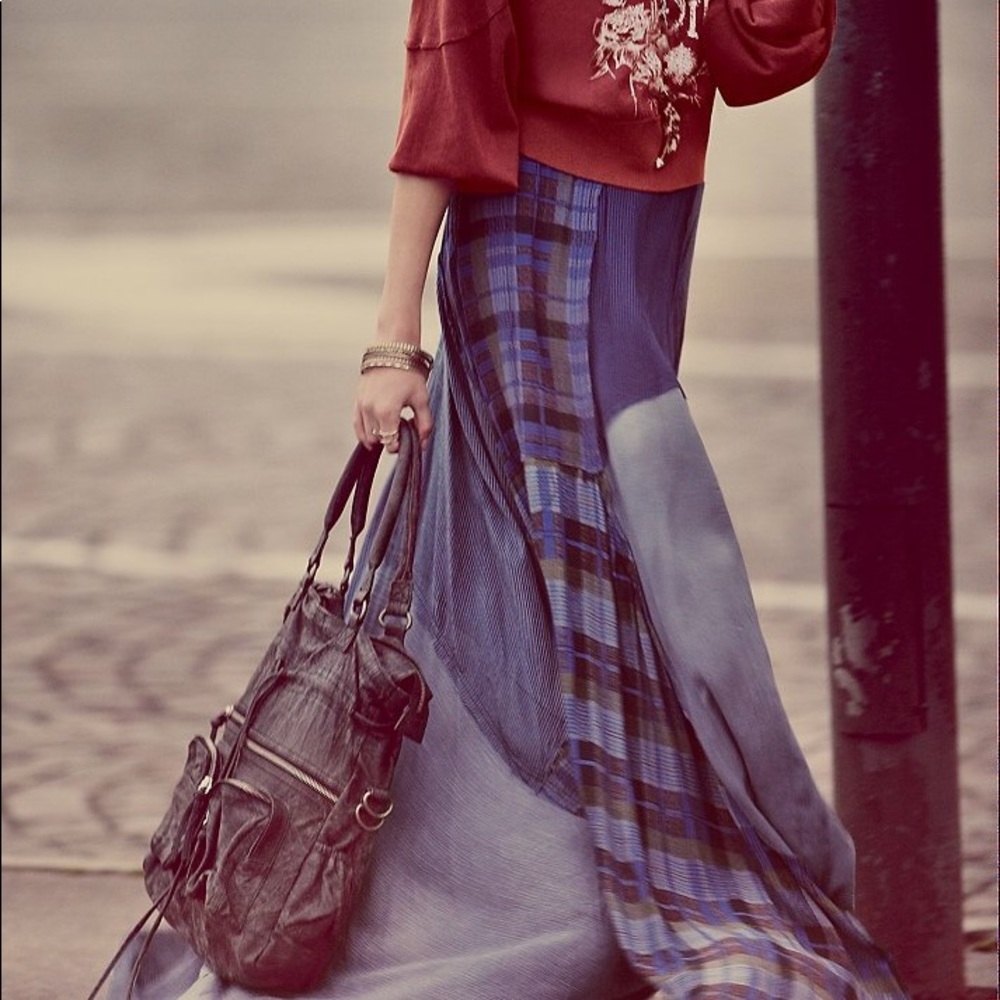 Free People, Patchwork Maxi skirt